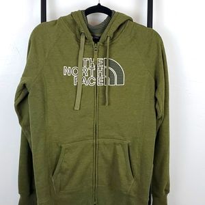 The North Face green hoodie full zipper jacket women size M